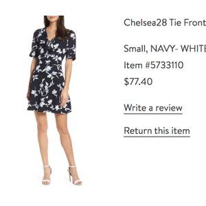 Chelsea28 Blue and White Floral Dress